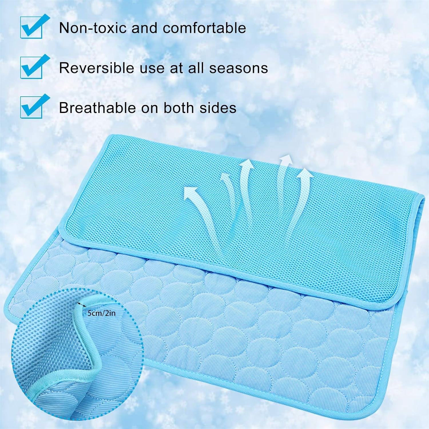 Cooling Mat for Dogs Cats Washable& Non-Toxic | Dog Cooling Mat Pet Blanket Sofa, Breathable, Silk Soft, Washable Cushion, Indoor/Outdoor