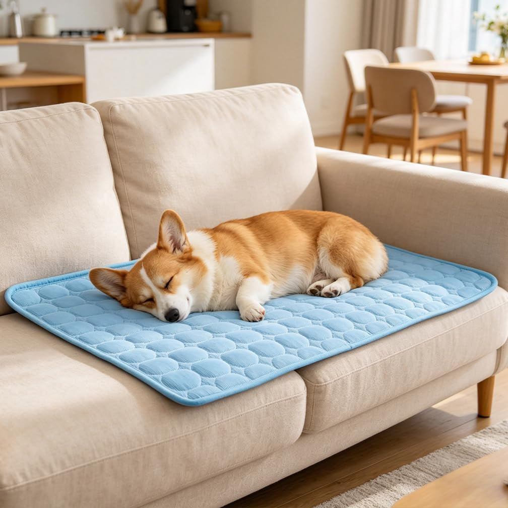 2026 Arc-Chill Upgraded Dog Cooling Mat Q-Max>0.4 Pet Cooling Pad | Non-Slip Dog Bed Mats Washable Cooling Mat for Dogs Cats Instant Cool Relief for Indoor Floor Sofa, Outdoor Garden& Car Seats
