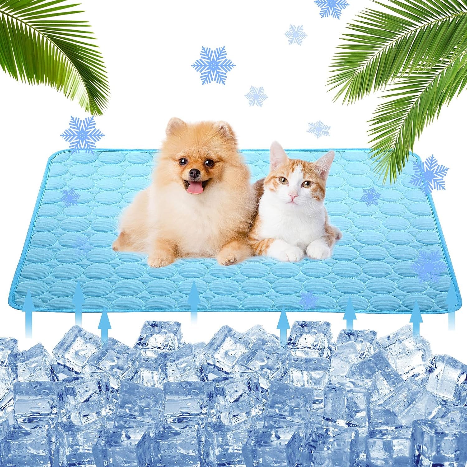 Cooling Mat for Dogs Cats Washable& Non-Toxic | Dog Cooling Mat Pet Blanket Sofa, Breathable, Silk Soft, Washable Cushion, Indoor/Outdoor