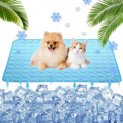 Cooling Mat for Dogs Cats Washable& Non-Toxic | Dog Cooling Mat Pet Blanket Sofa, Breathable, Silk Soft, Washable Cushion, Indoor/Outdoor