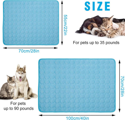 Cooling Mat for Dogs Cats Washable& Non-Toxic | Dog Cooling Mat Pet Blanket Sofa, Breathable, Silk Soft, Washable Cushion, Indoor/Outdoor